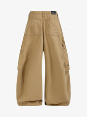 Heart-Slit Multi-Pocket Washed Wide-Leg Pants