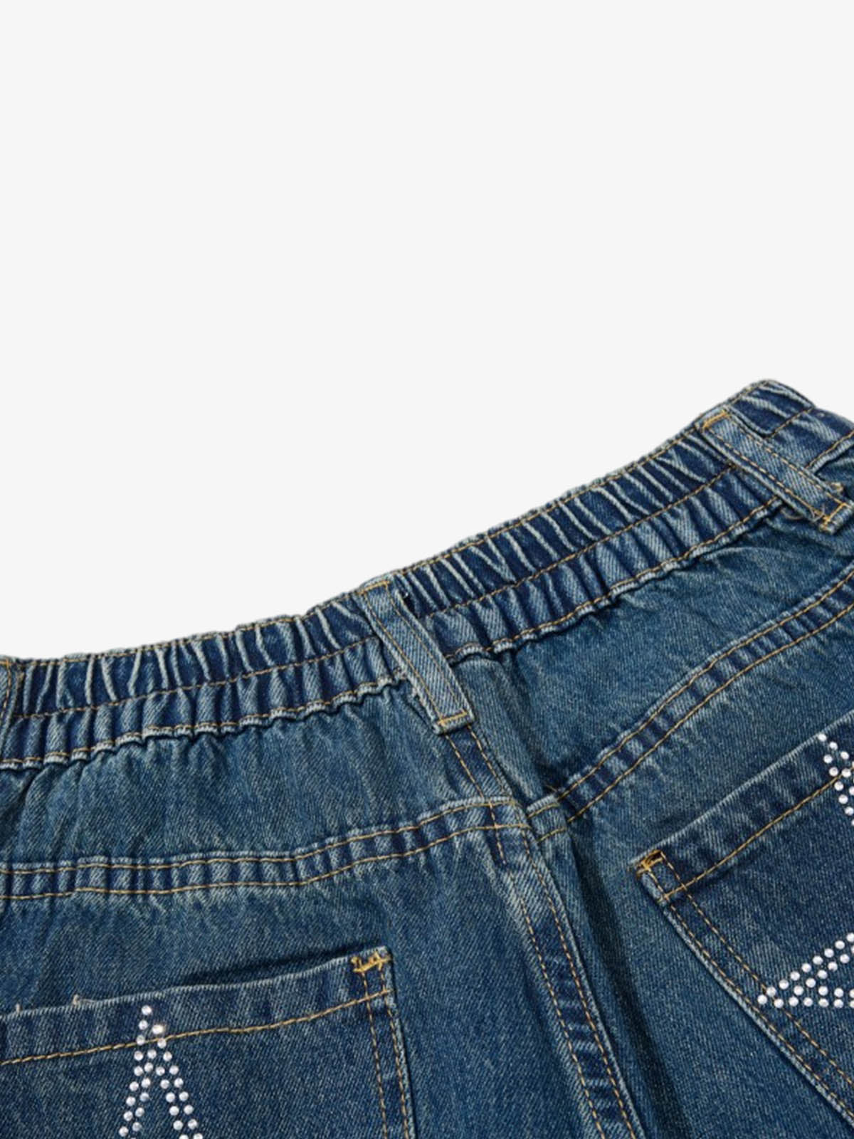 Raw Hem Star Rhinestone Jorts