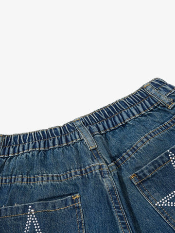 Raw Hem Star Rhinestone Jorts