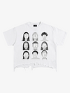 Portrait Graphic Ripped Layered Tee