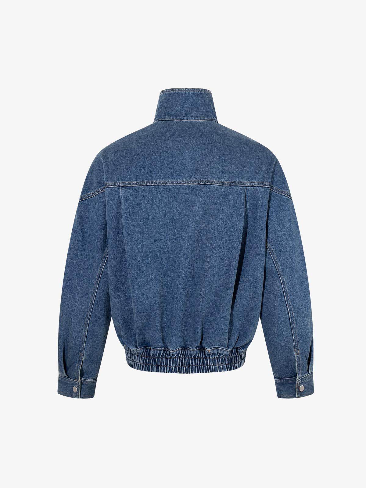 Metal Buckle Paneled Denim Jacket