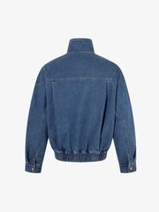 Metal Buckle Paneled Denim Jacket