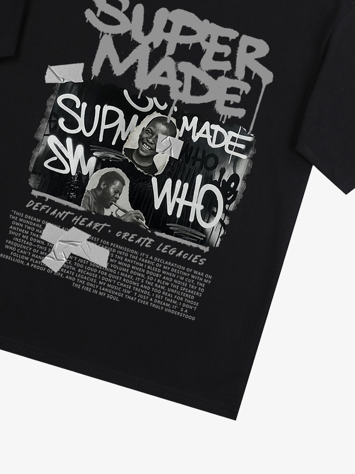 Street Graffiti Style Retro Character Collage T-Shirt 
