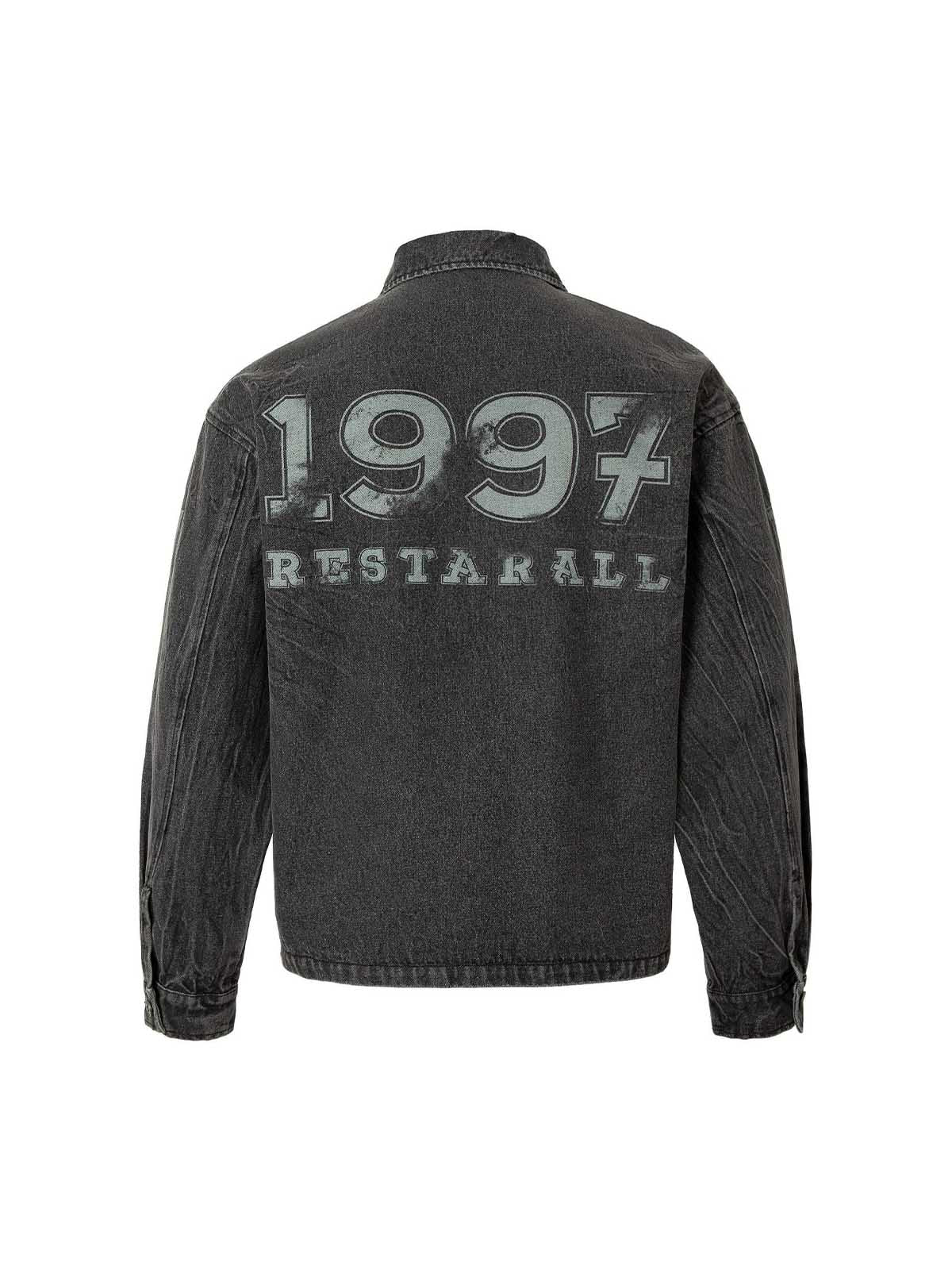 Wasteland Embroidered Print Rivet Denim Jacket 