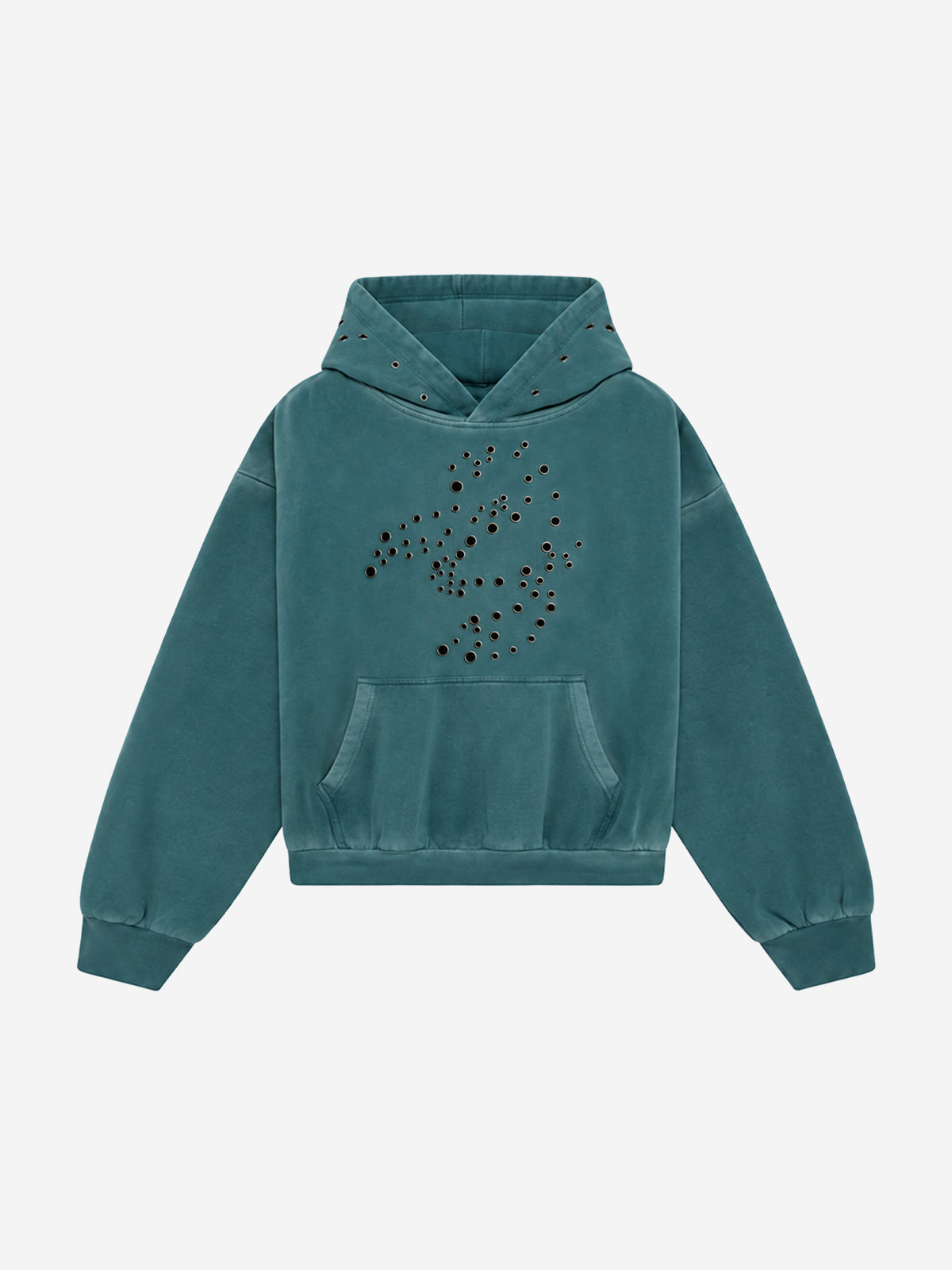 Vintage-Wash Heavyweight Denim Hoodie