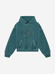 Vintage-Wash Heavyweight Denim Hoodie