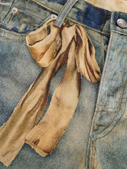 Teddy Bear Decor Pockets Baggy Pants 