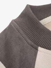 Suede-Touch Embroidered Sport Color-Block T-Shirt 