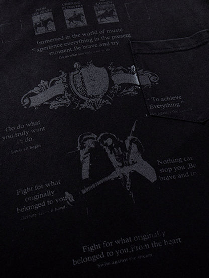 T-shirt vintage effetto invecchiato con grafica vintage