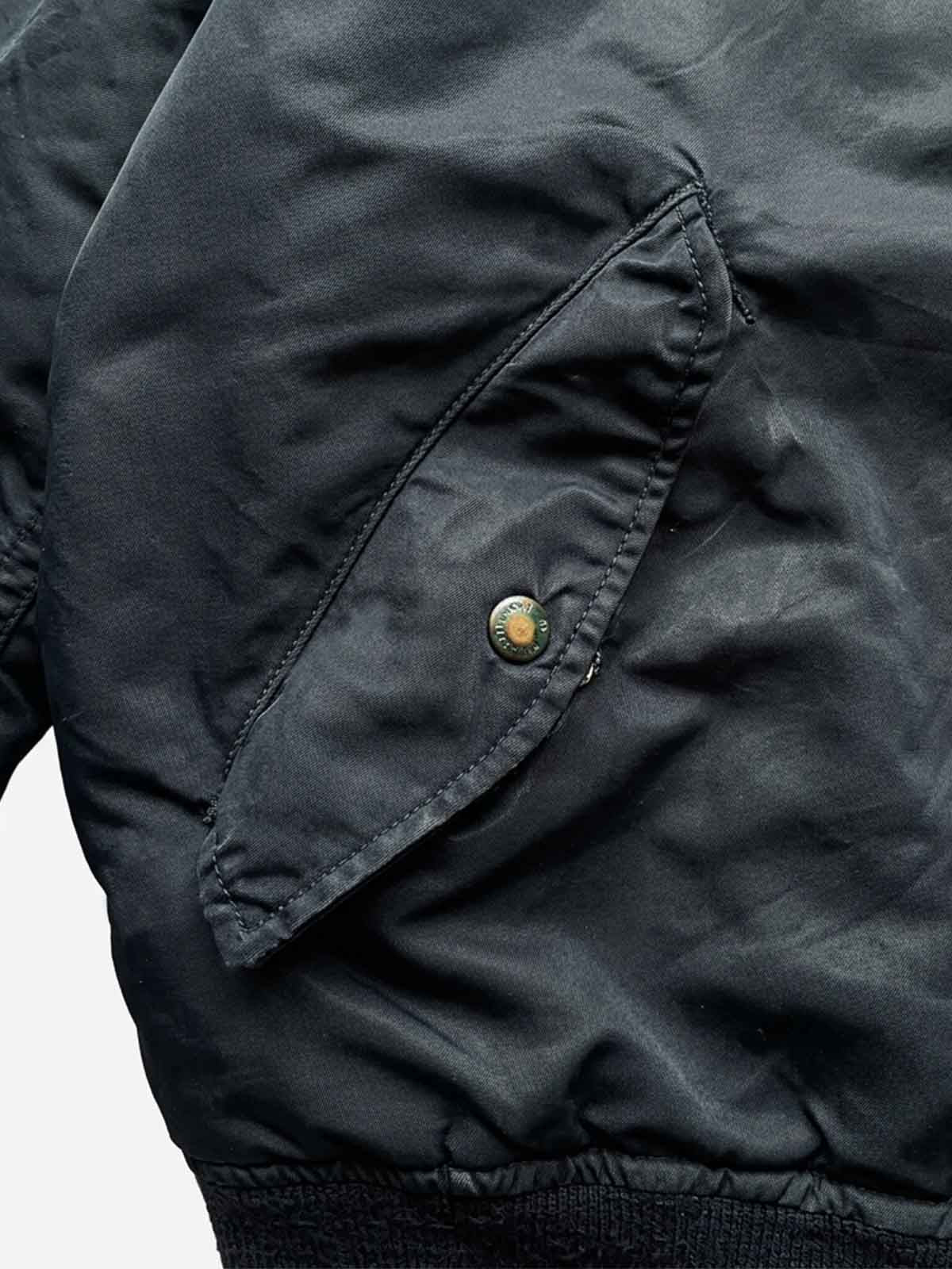 Scorpion Embroidered Washed Distressed Pilot Jacket