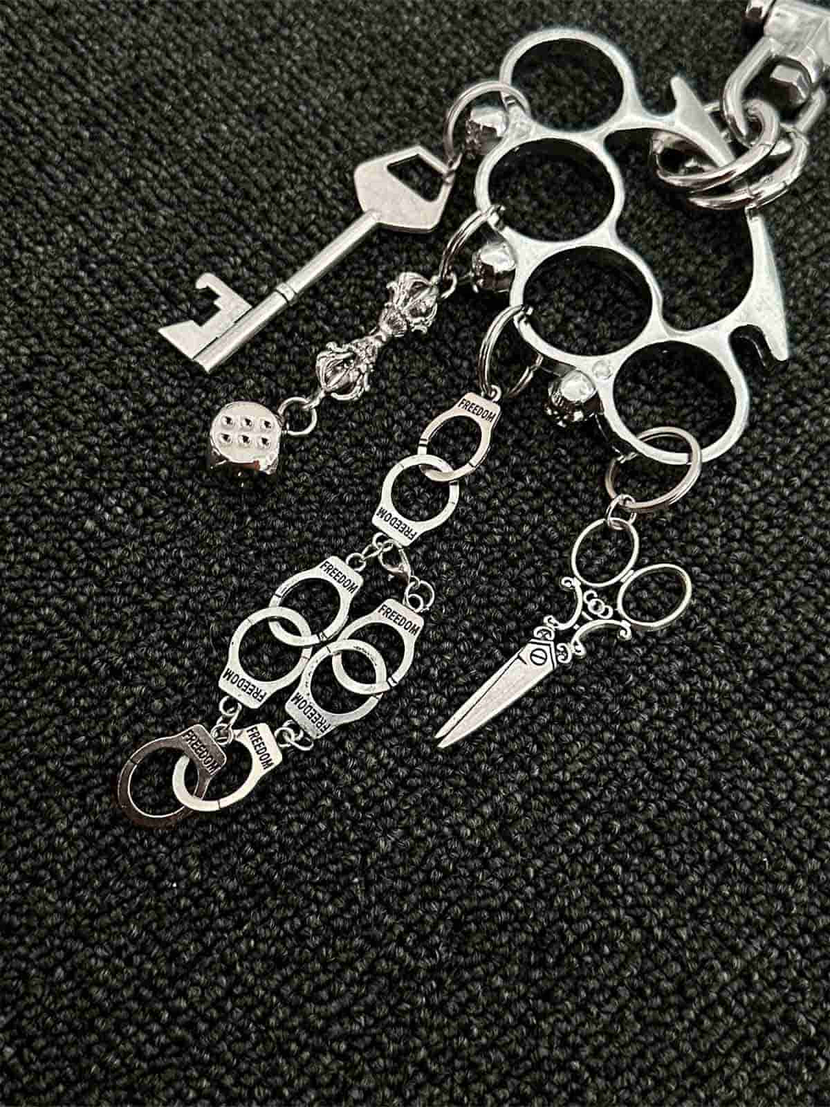 Knuckle Duster Multi-Charm Keychain 