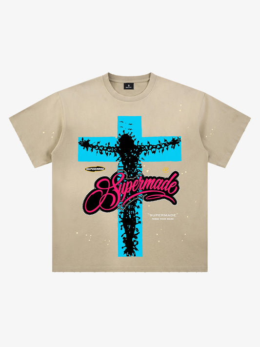 Passion of Christ Graffiti Paint Splatter Tee