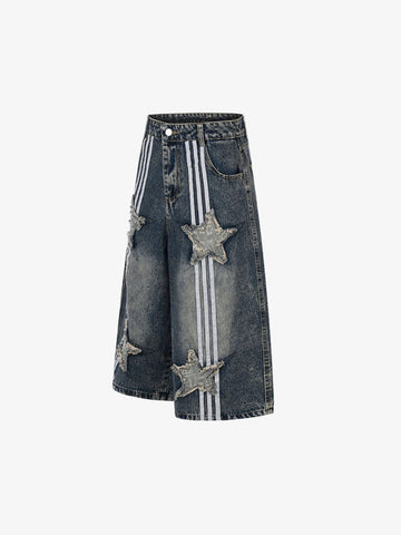 Star Patch Cropped Jeans