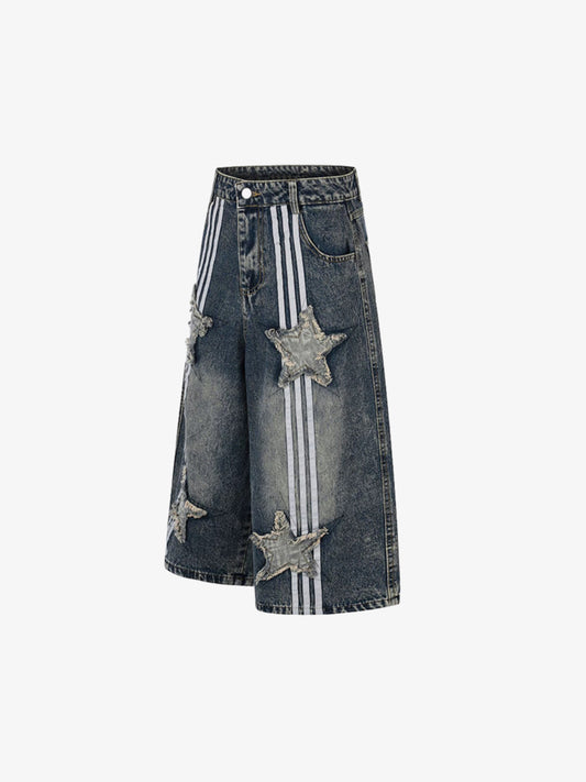 Star Patch Cropped Jeans