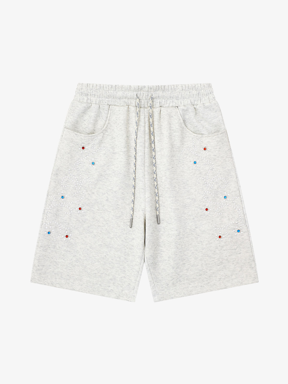 Rhinestone Graphic Knit Shorts 