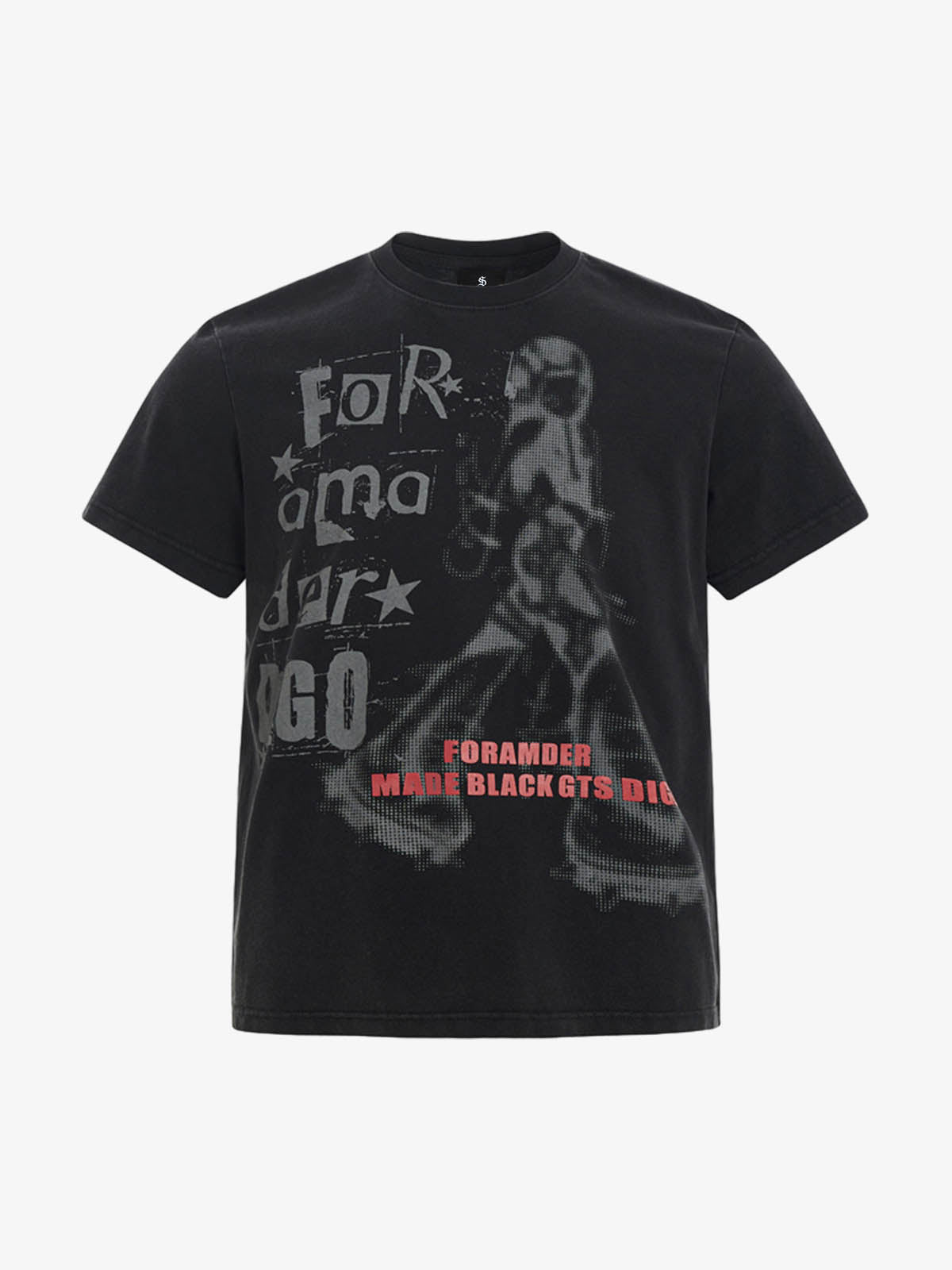 Cyber Portrait Graphic Oversized T-Shirt 