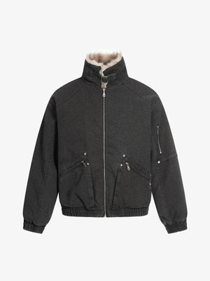 Stylish Winter Bomber Jacket with Faux Fur Collar - Perfect for Cold Weather 
