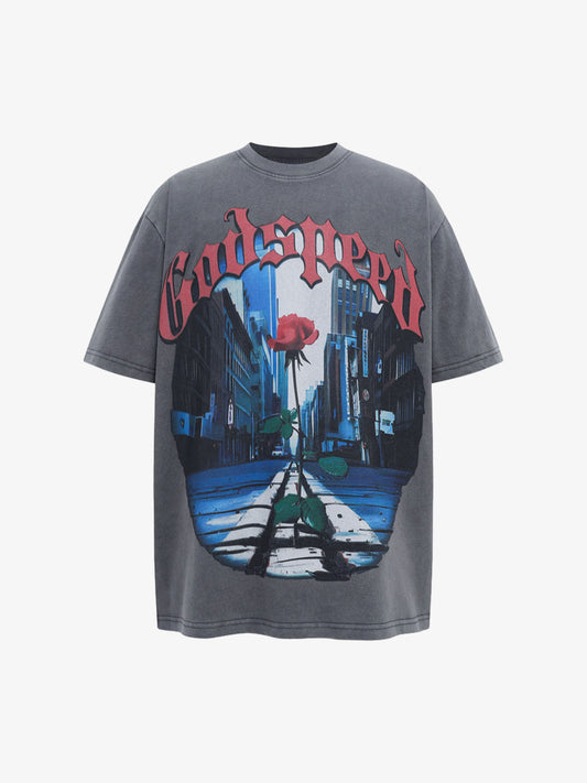 High Street Rose Urban Print T-shirt 