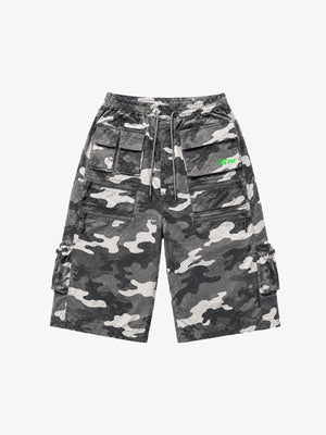 Plaid Multi-Pocket Washed Cropped Utility Pants