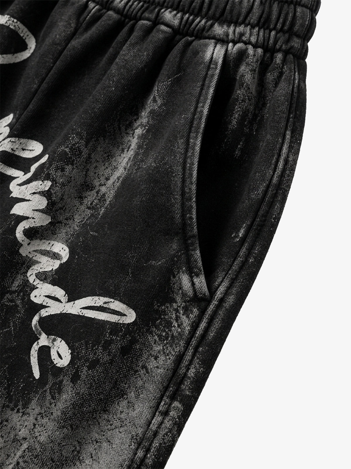 Pantalon de survêtement délavé à jambes larges, avec imprimé graphique scorpion et effet pulvérisé