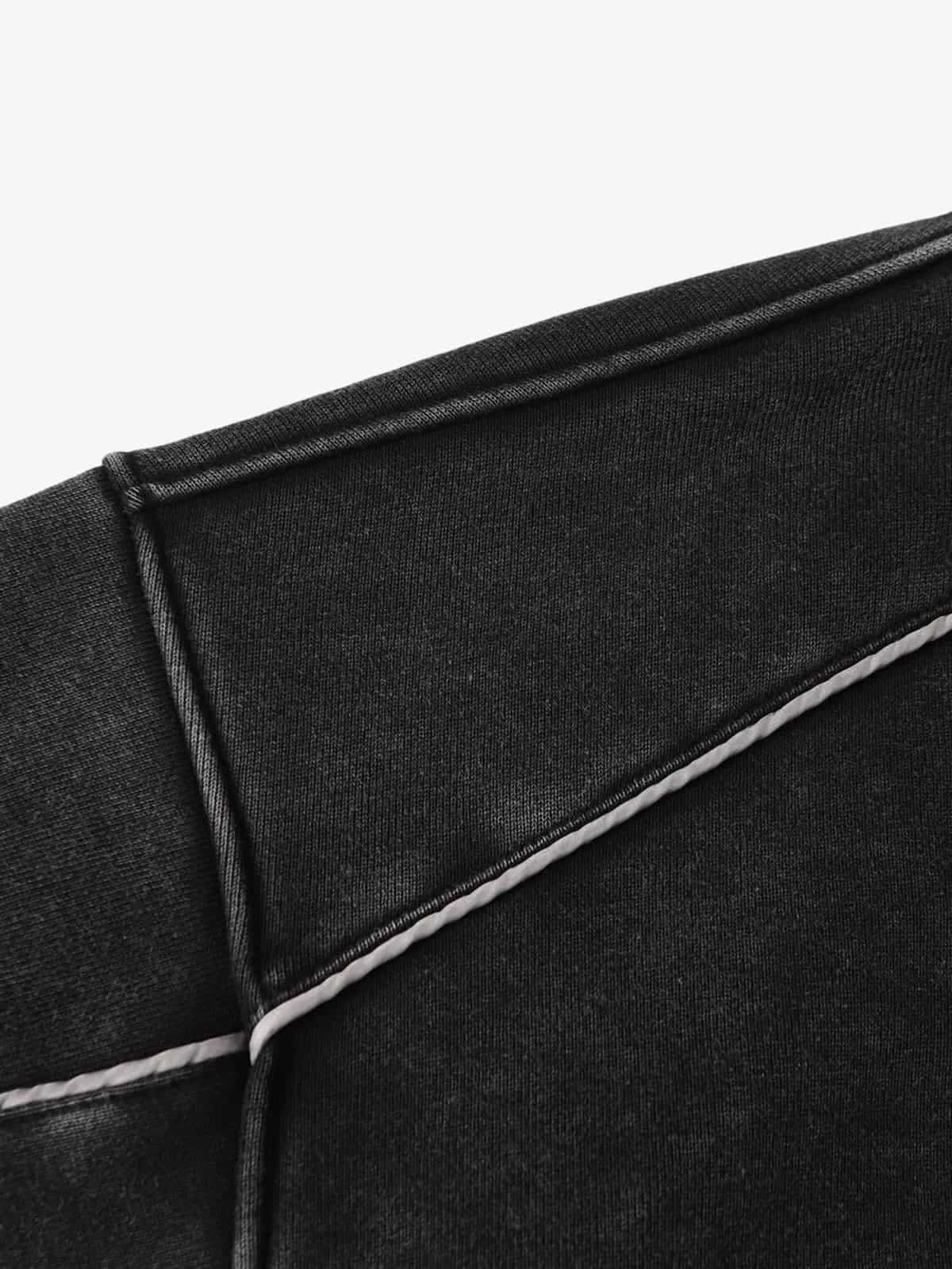 Retro Deconstructed Patchwork Washed Hoodie 