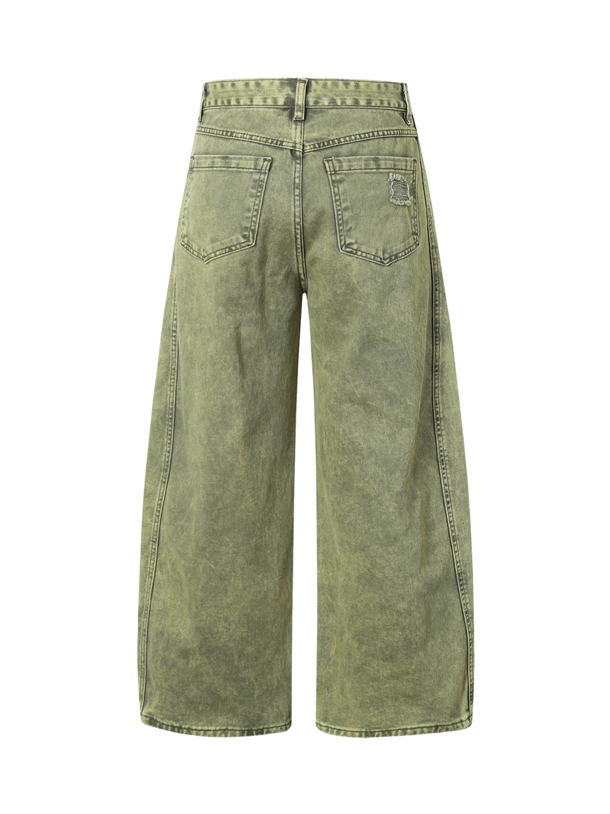Washed Distressed Ripped Barrel Jeans