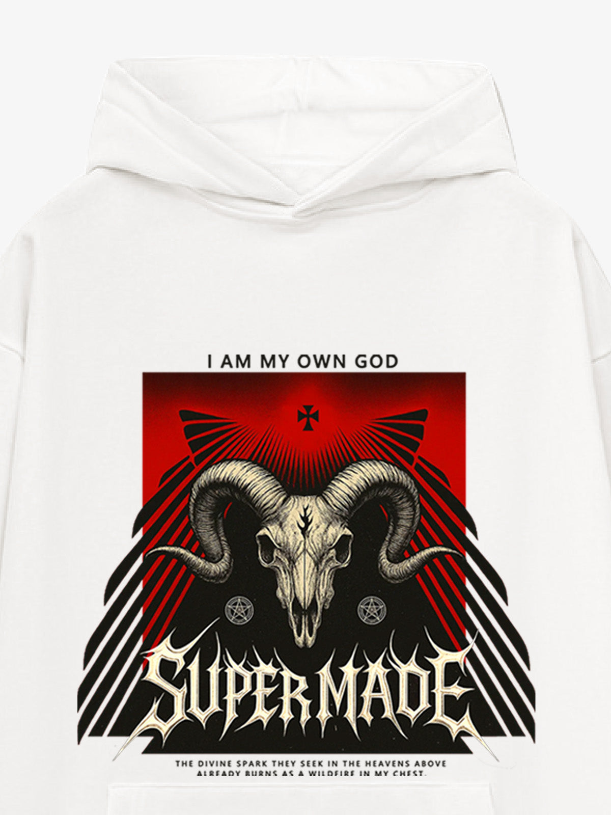Supermade Dark Style Sheep Skull Hooded Sweatshirt 