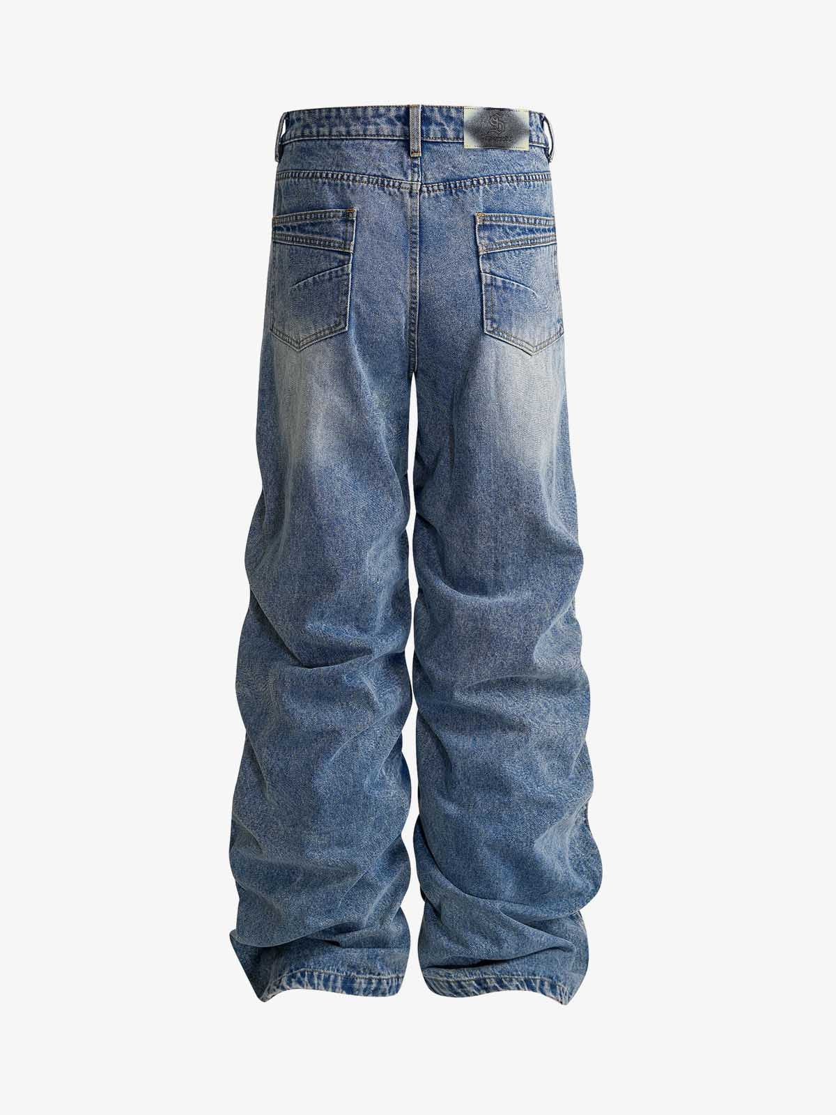Y2K Faded Stacked Denim Jeans 