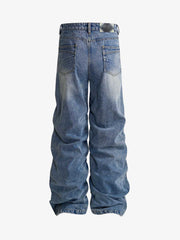 Y2K Faded Stacked Denim Jeans 