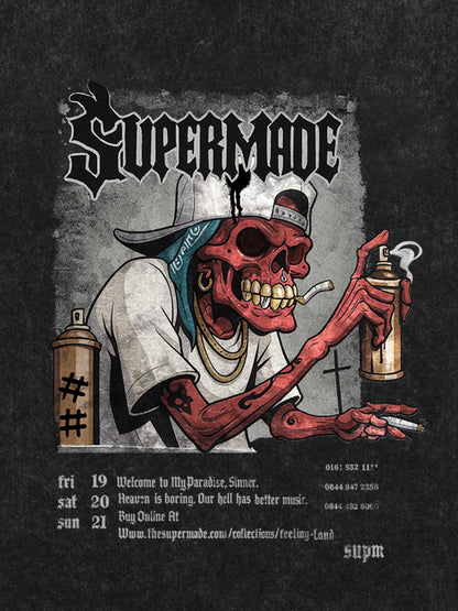 Graphic Tee with Bold Skull Design for Men 