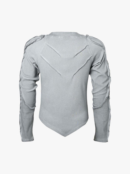 Corduroy Long Sleeve Tactical Shirt with Embroidered Logo and Padded Shoulders 