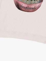 Streetwear Hip-Hop Gold Mouth Print Sweatshirt 