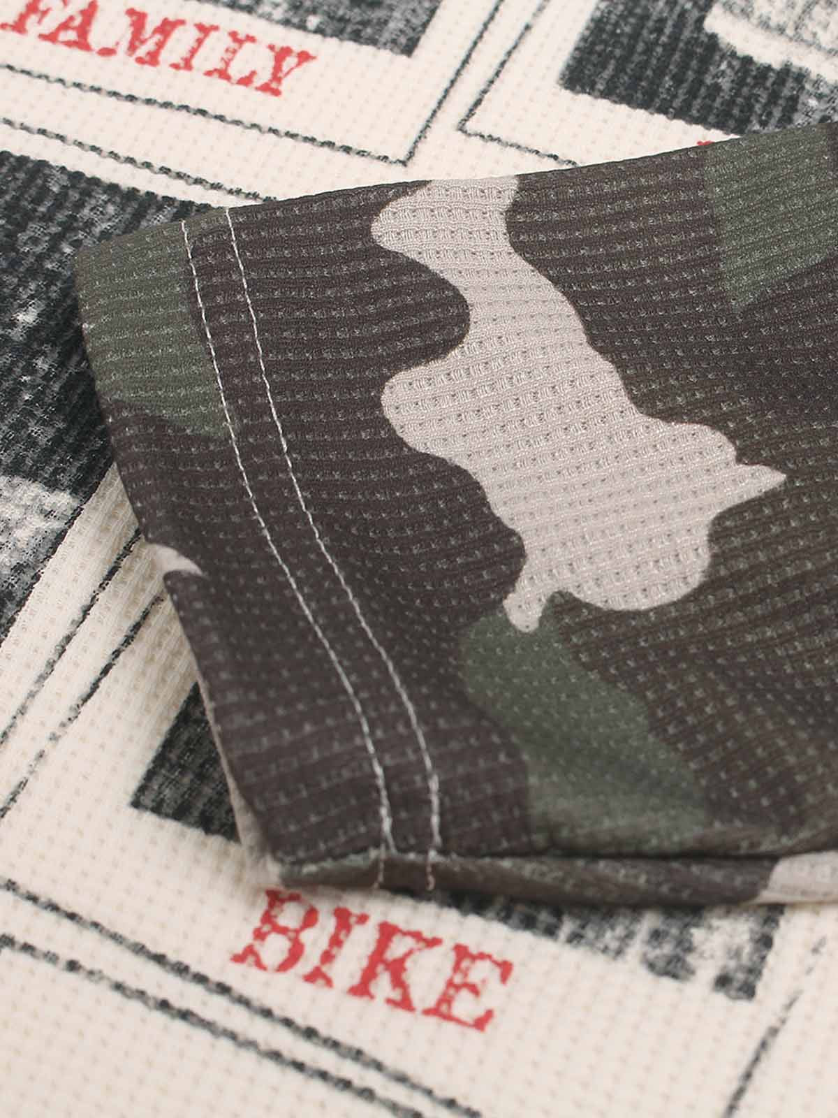 Camo Patchwork Waffle Long Sleeve Tee