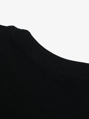 Cotton Waffle Knit Graphic T-Shirt with The Supermade Records Print for Men 