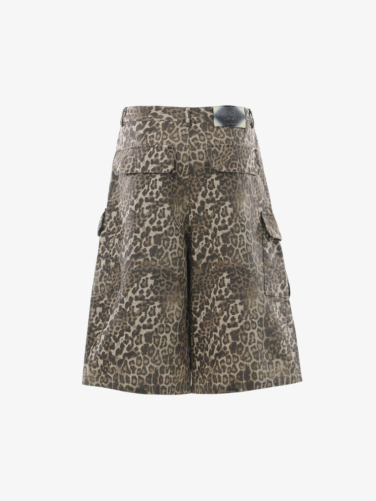 Vintage Leopard Cargo Shorts 