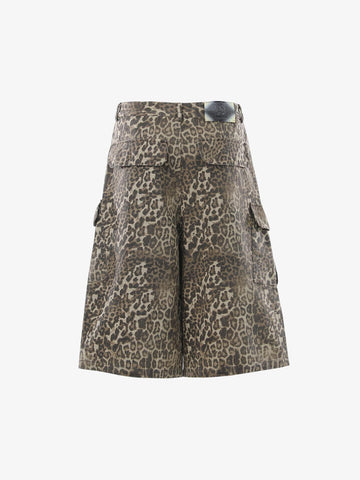 Vintage Leopard Cargo Shorts 
