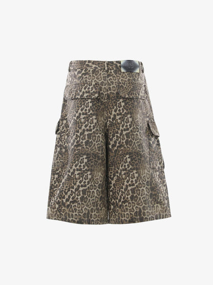 Vintage Leopard Cargo Shorts 
