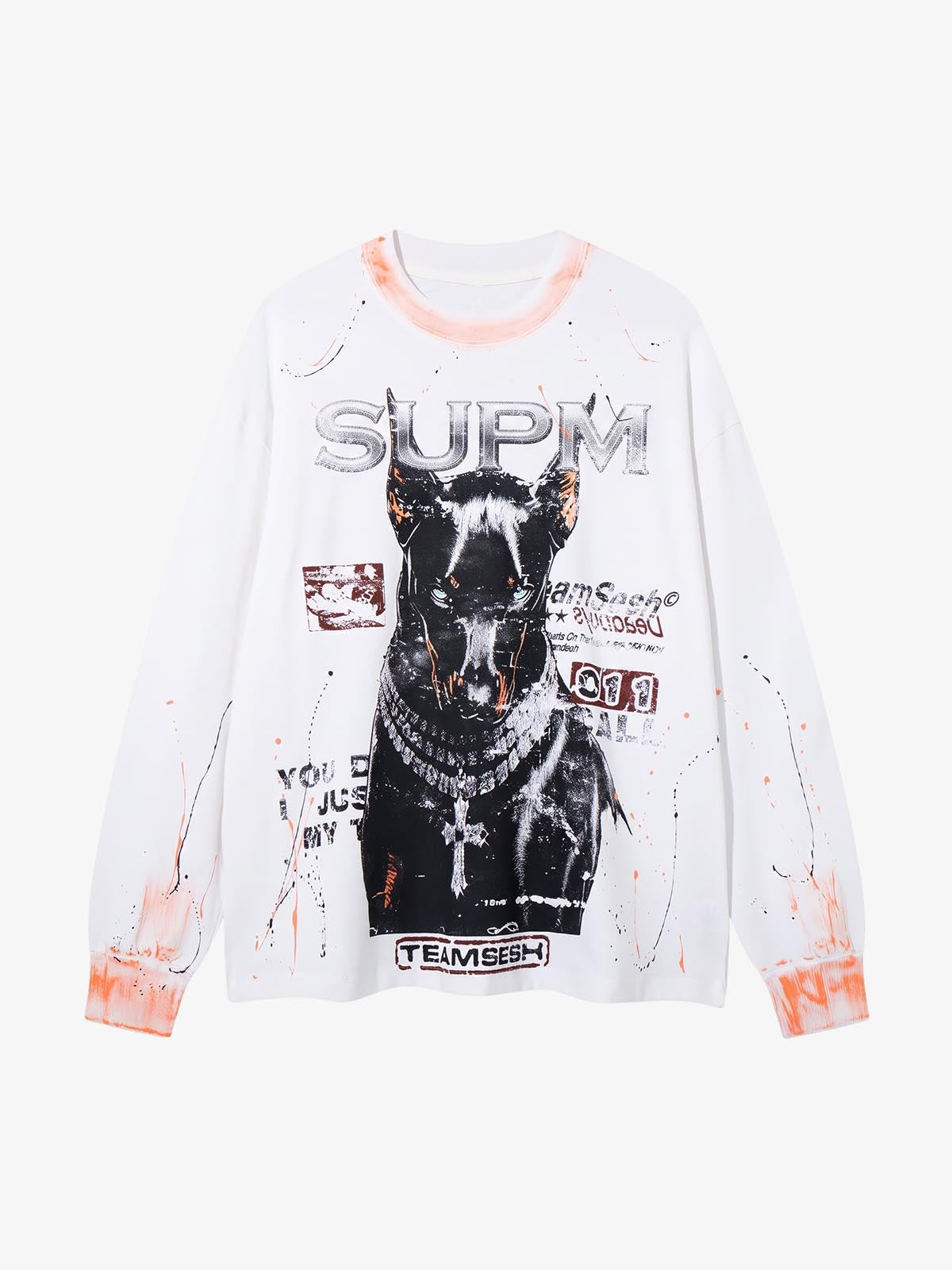 Splatter Paint Wax Graphic Crewneck Sweatshirt