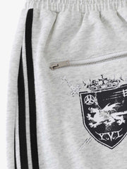 Crest & Sword Graphic Side Stripe Sweatpants 