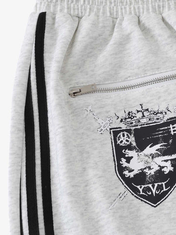 Crest & Sword Graphic Side Stripe Sweatpants 