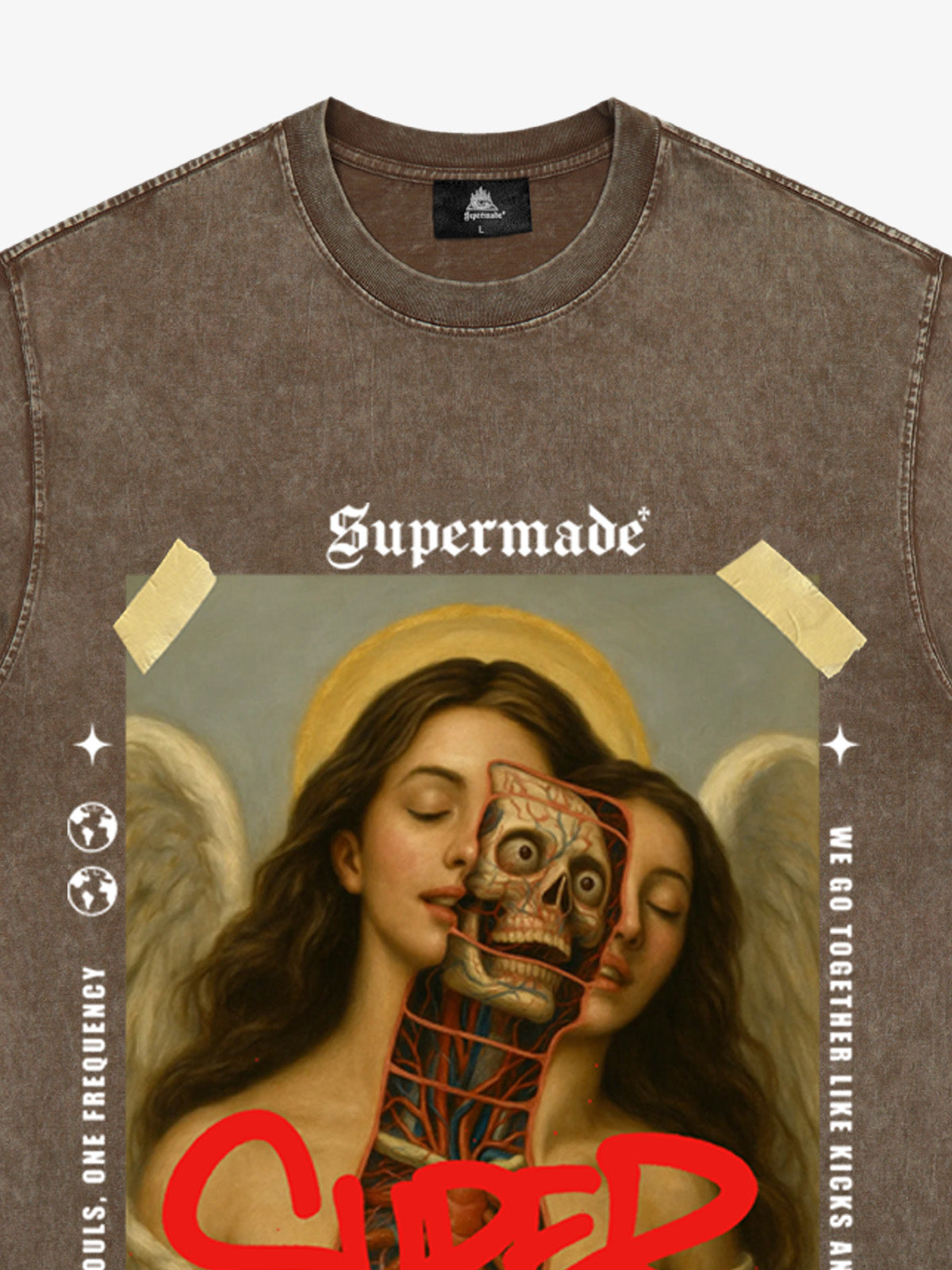 Angel and Demon Struggle Graphic T-shirt 