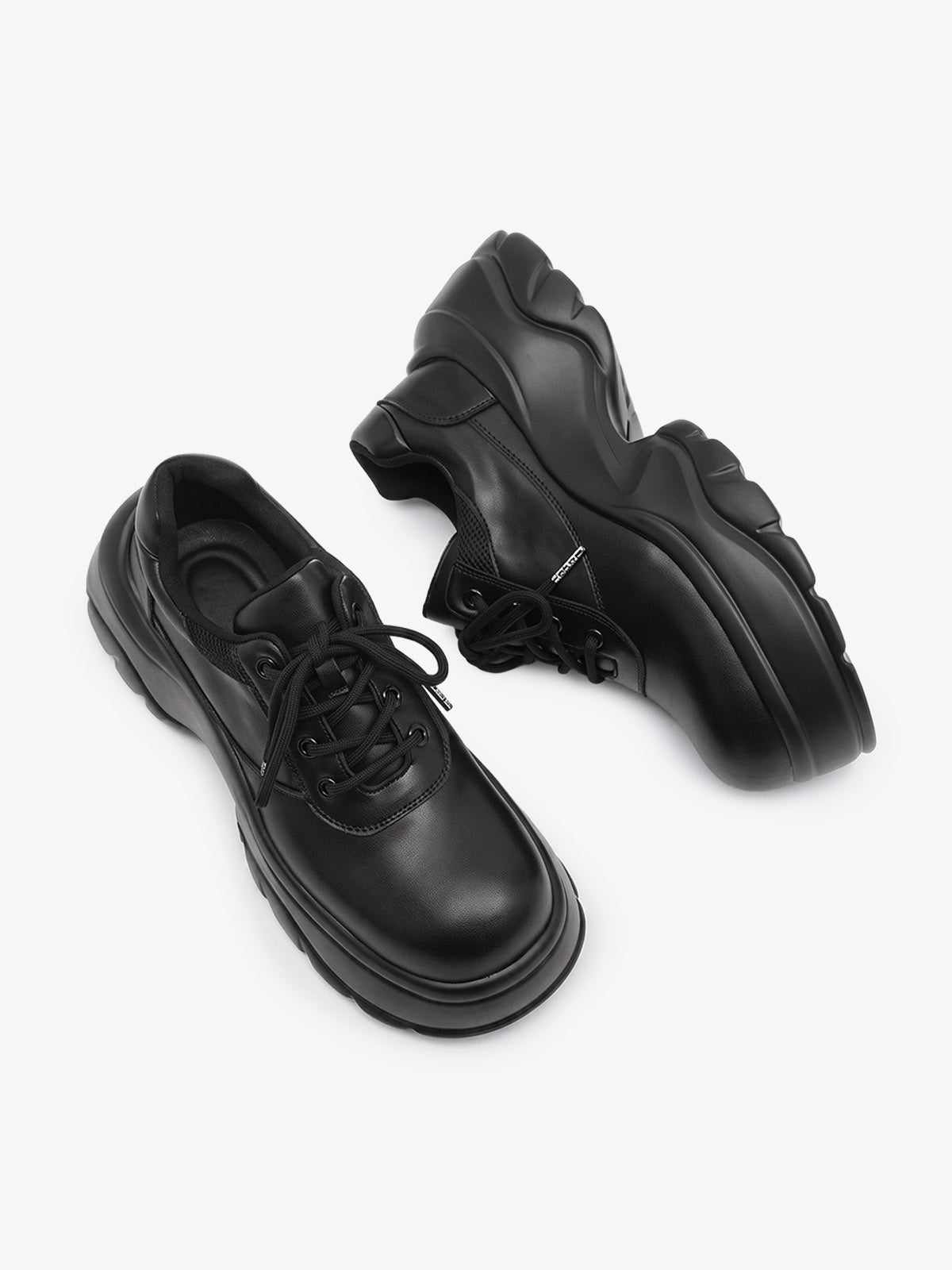 Deconstructed Faux Leather Platform Shoes