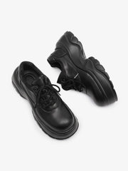Deconstructed Faux Leather Platform Shoes
