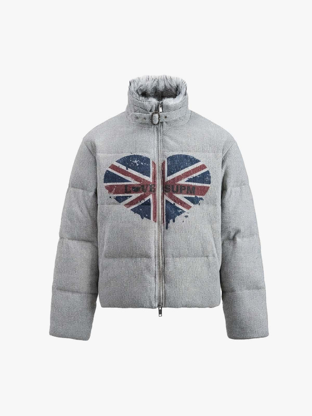 Union Jack Heart Graphic Padded Coat
