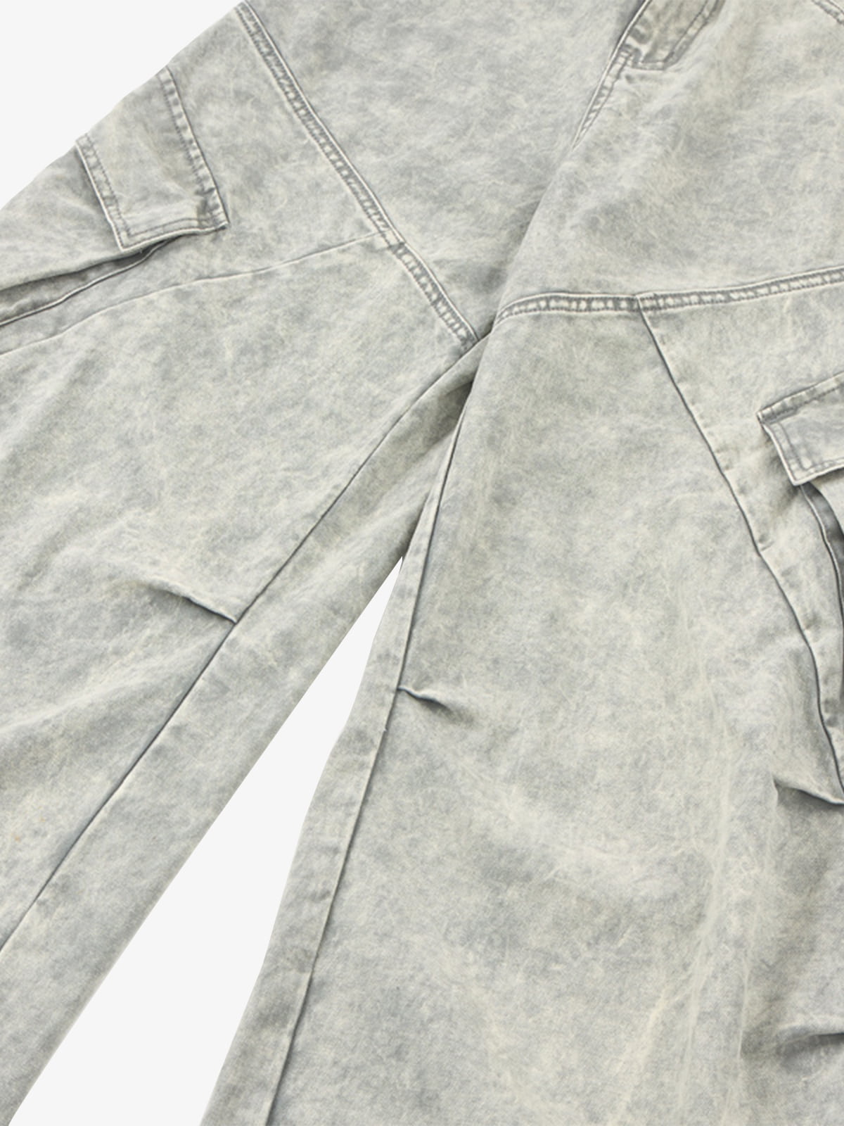 Vintage Washed Multi-Pocket Barrel Jeans 