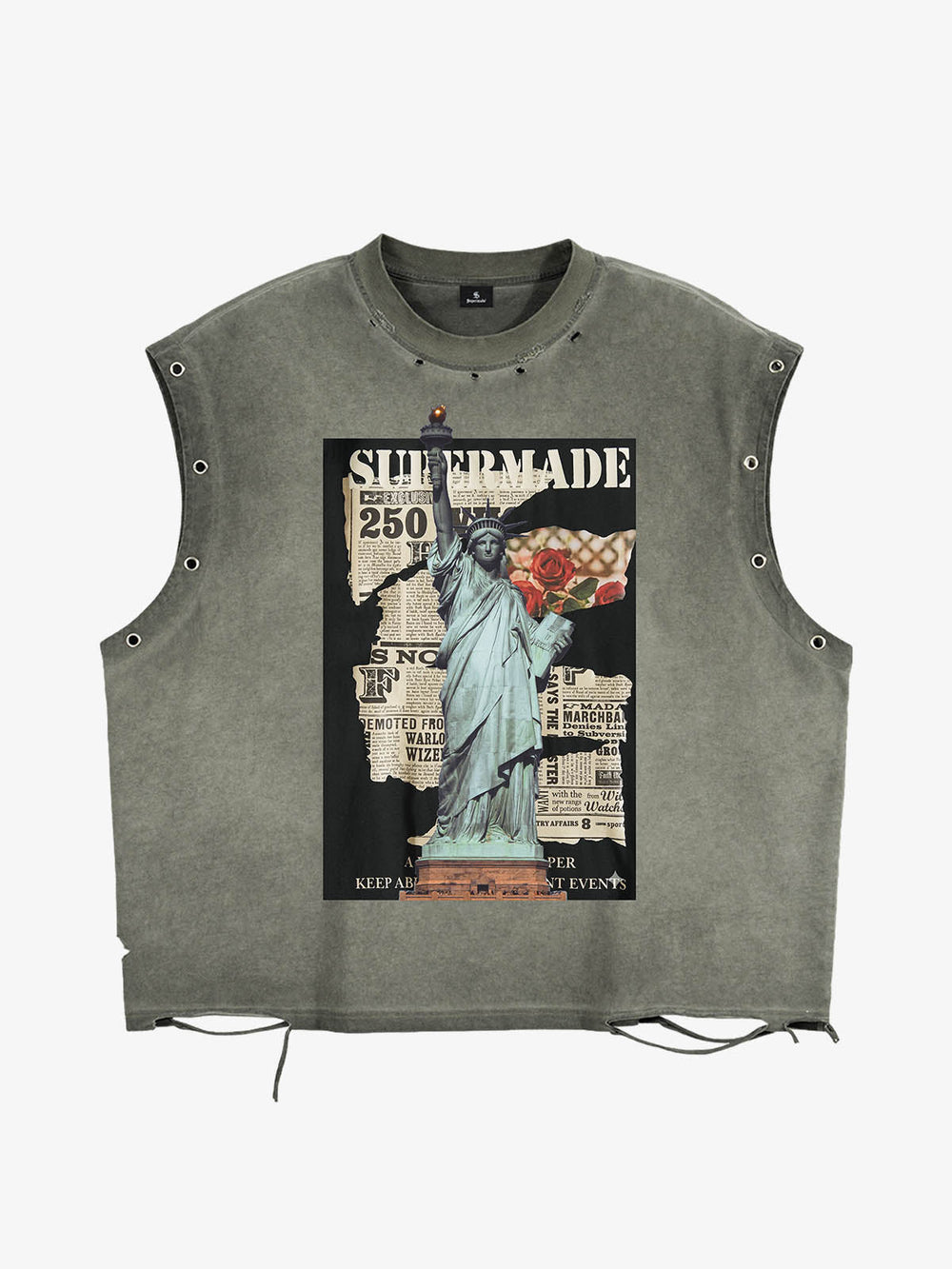 Vintage Liberty Newspaper Sleeveless T-Shirt 