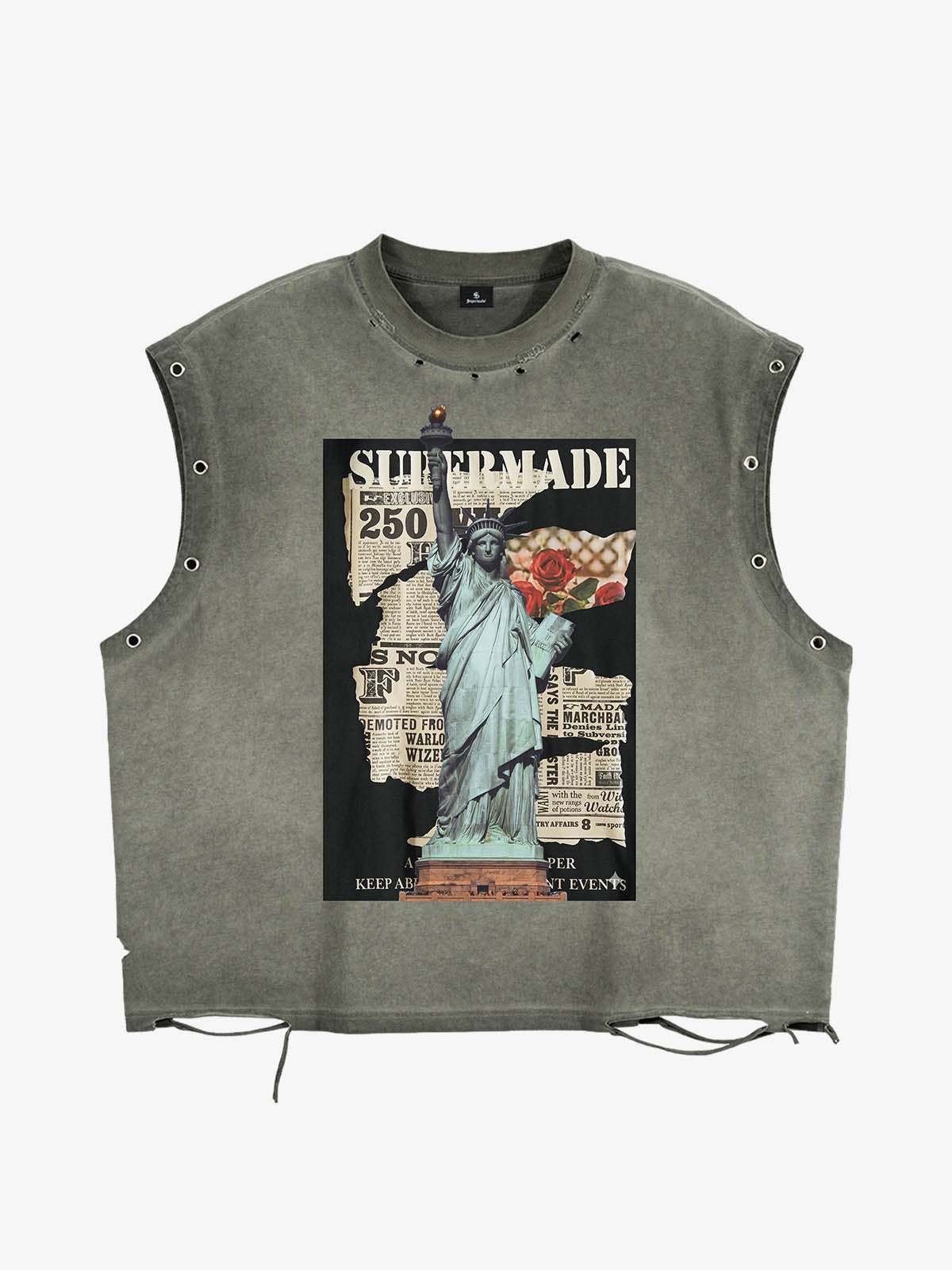 Vintage Liberty Newspaper Sleeveless T-Shirt 