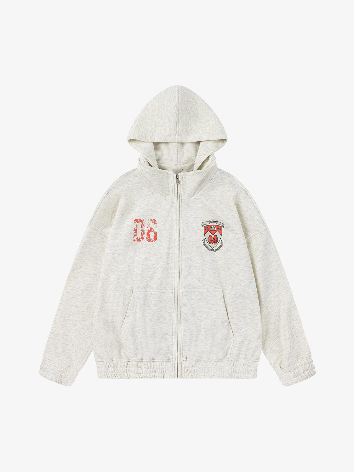 Retro Embroidered College Detachable Hoodie 