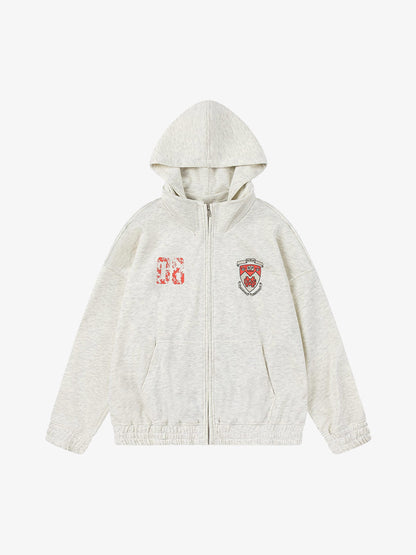 Retro Embroidered College Detachable Hoodie 