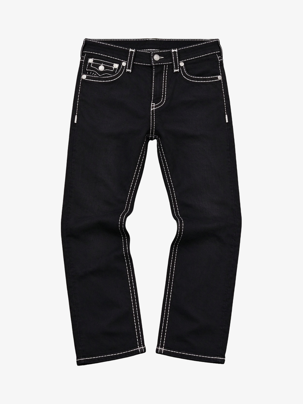 Contrast Stitch Straight Jeans